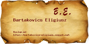 Bartakovics Eligiusz névjegykártya
